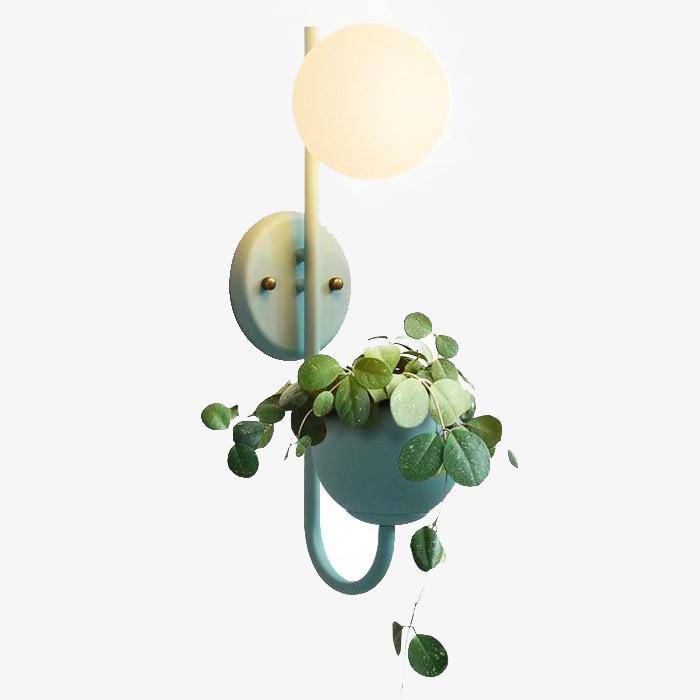 Applique murale LED design avec pot et boule en verre - Éclairage Élégant