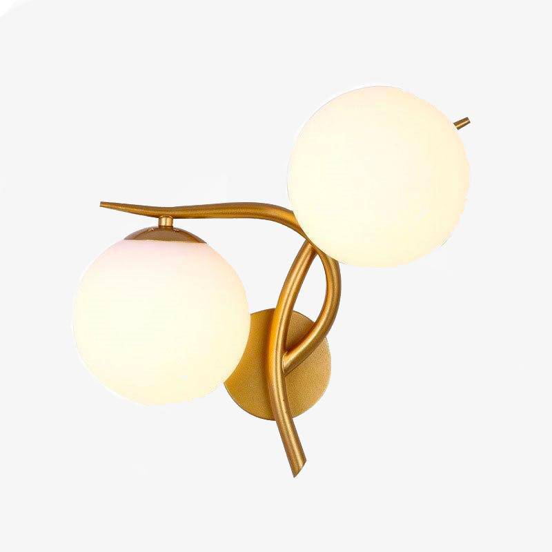 Applique murale LED design Croisée avec boule de verre (noir ou doré)