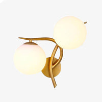 Applique murale LED design Croisée avec boule de verre (noir ou doré)