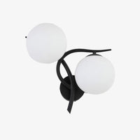 Applique murale LED design Croisée avec boule de verre (noir ou doré)