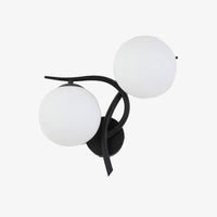 Applique murale LED design Croisée avec boule de verre (noir ou doré)