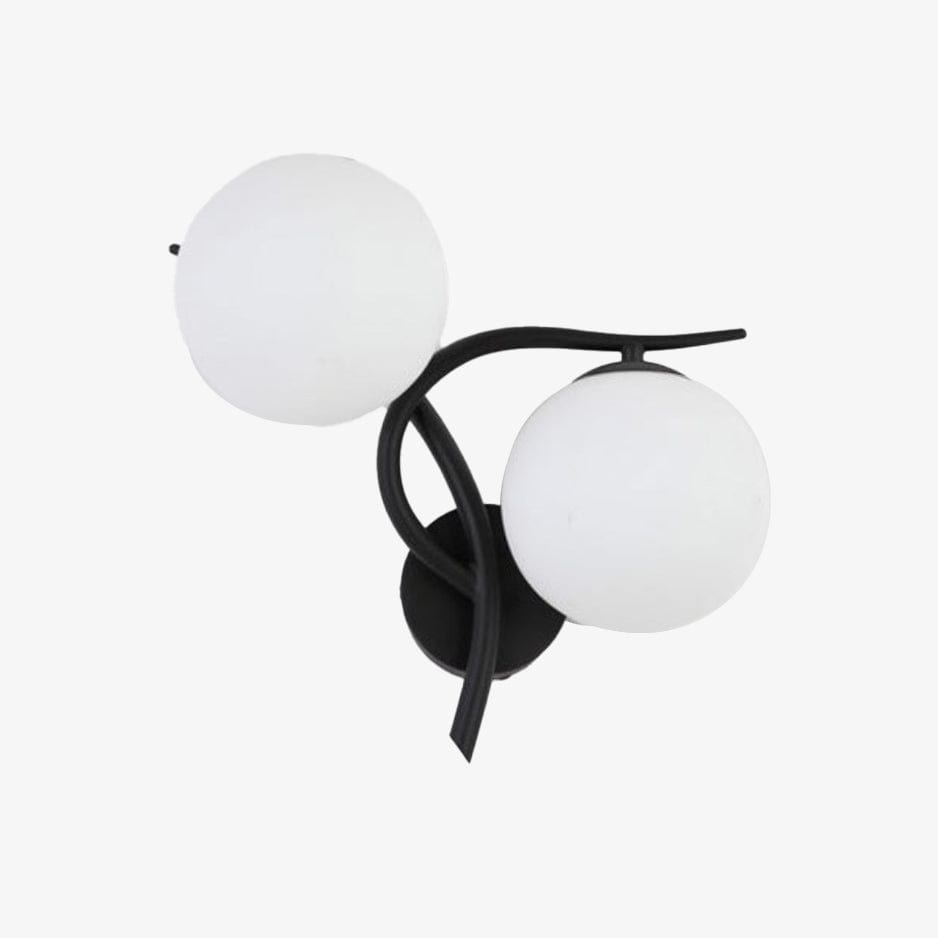 Applique murale LED design Croisée avec boule de verre (noir ou doré) | Marco Lucetti Noir - Droite
