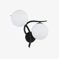 Applique murale LED design Croisée avec boule de verre (noir ou doré) | Marco Lucetti Noir - Droite