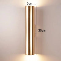 Applique murale LED design cylindrique Zion | Marco Lucetti Doré / Chaude