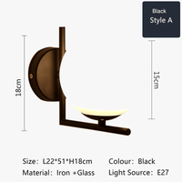 Applique murale LED design en fer avec abat-jour en verre | Marco Lucetti