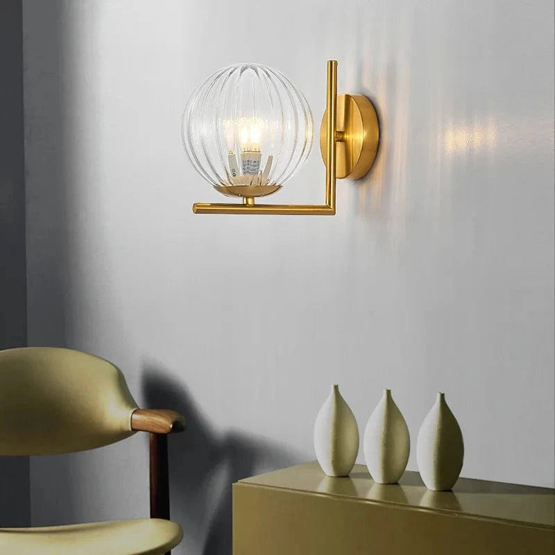 Applique murale LED design en fer avec abat-jour en verre | Marco Lucetti