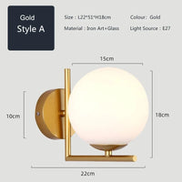 Applique murale LED design en fer avec abat-jour en verre | Marco Lucetti A style Or / CHINE