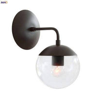 Applique murale LED design en métal avec globe en verre - Light | Marco Lucetti Noir / Transparent