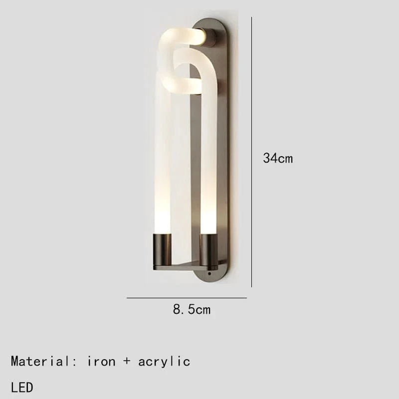 Applique murale LED design en métal et acrylique pour un intérieur moderne | Marco Lucetti 34 cm-noir / Lumière blanche