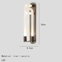 Applique murale LED design en métal et acrylique pour un intérieur moderne | Marco Lucetti 34 cm-noir / Lumière blanche