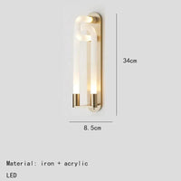 Applique murale LED design en métal et acrylique pour un intérieur moderne | Marco Lucetti 34cm-Or / Lumière blanche