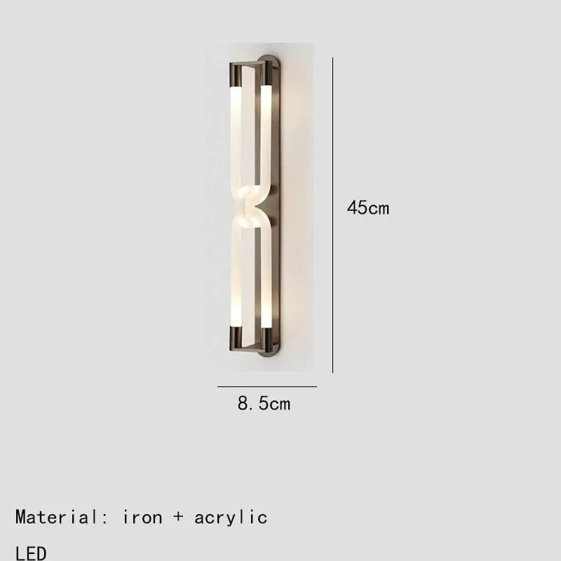 Applique murale LED design en métal et acrylique pour un intérieur moderne | Marco Lucetti 45cm-Noir / Lumière blanche