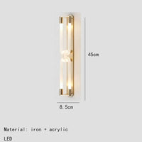 Applique murale LED design en métal et acrylique pour un intérieur moderne | Marco Lucetti 45cm-Or / Lumière blanche