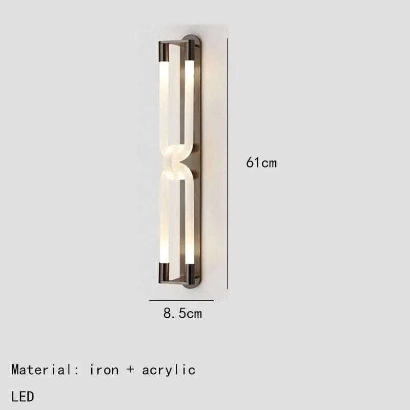 Applique murale LED design en métal et acrylique pour un intérieur moderne | Marco Lucetti 61 cm-noir / Lumière blanche