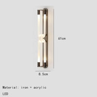 Applique murale LED design en métal et acrylique pour un intérieur moderne | Marco Lucetti 61 cm-noir / Lumière blanche