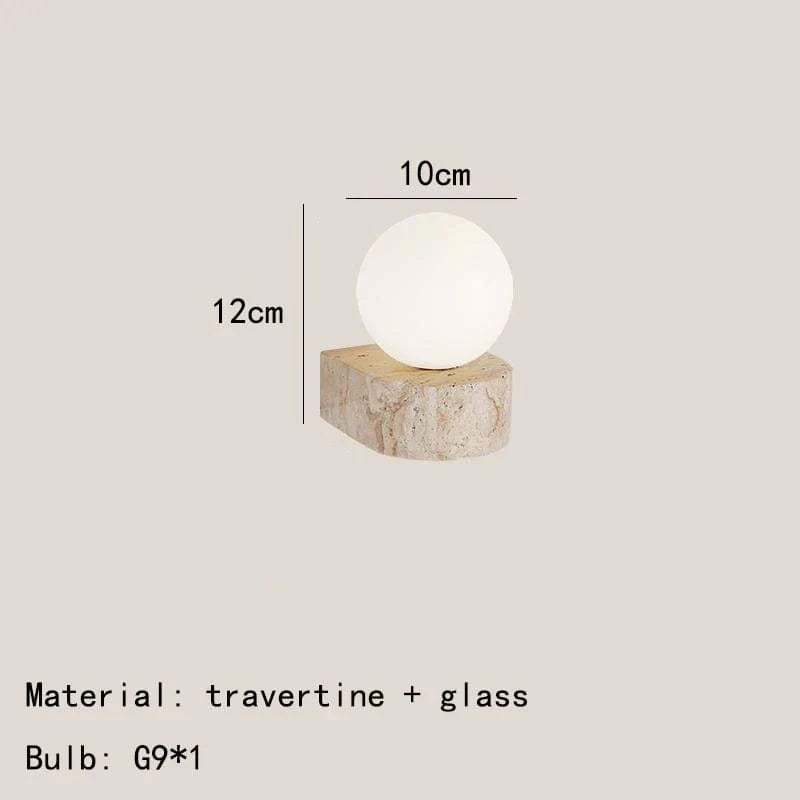 Applique murale LED design en verre avec pierre naturelle | Marco Lucetti 12x10cm / Blanc chaud (2700-3500K)