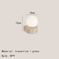 Applique murale LED design en verre avec pierre naturelle | Marco Lucetti 12x10cm / Blanc chaud (2700-3500K)