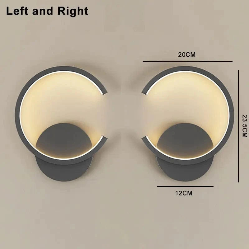 Applique Murale LED Design Maison - Idéale pour Salon, Chambre ou Chevet | Marco Lucetti B Noir-L et R / Blanc froid - Pas de RC