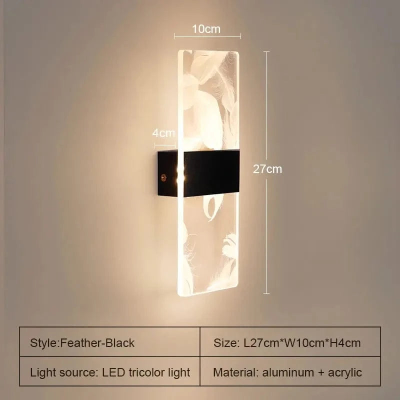 Applique murale LED design | Marco Lucetti 3 couleurs-Plume-Noir