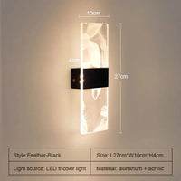 Applique murale LED design | Marco Lucetti 3 couleurs-Plume-Noir