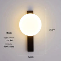 Applique murale LED design | Marco Lucetti Noir D19cm