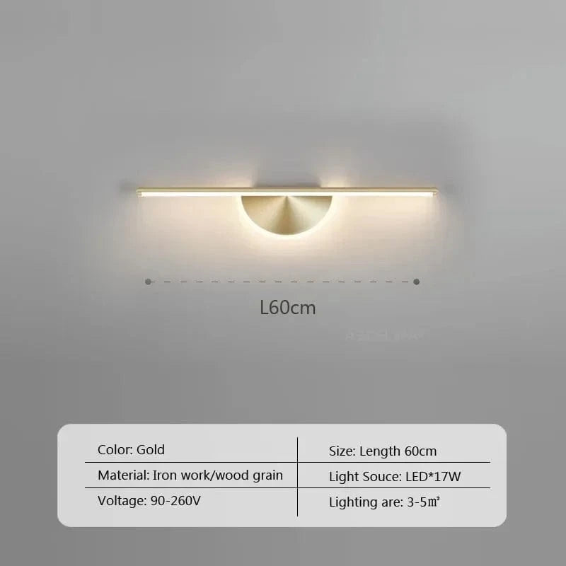 Applique murale LED design modern | Marco Lucetti LWL128 60 cm Or / Blanc froid