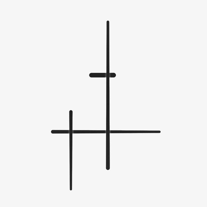 Applique murale LED design par Amayel | Marco Lucetti 3 barres lumineuses / Noir / Chaude