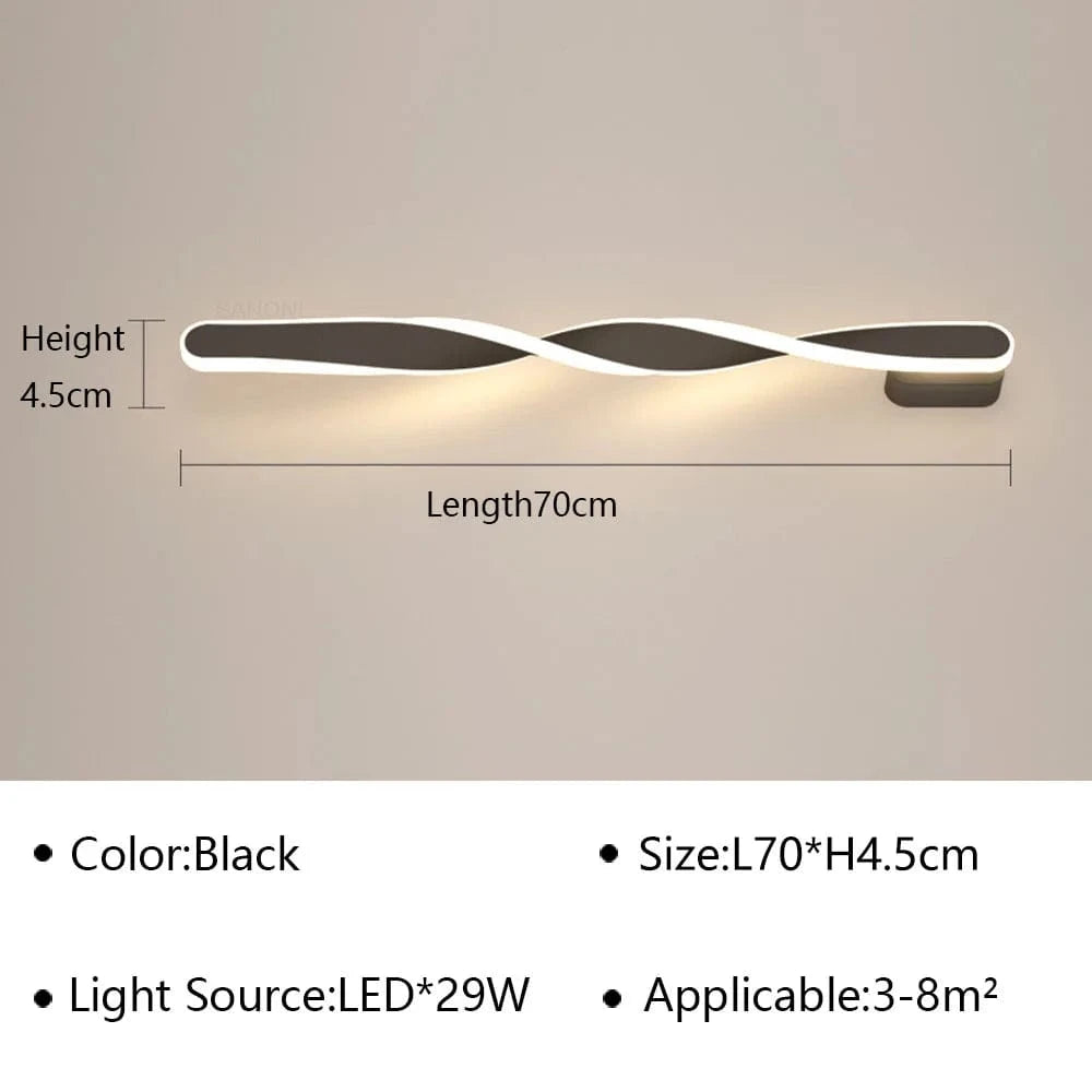 Applique murale LED design pour chambre à coucher | Marco Lucetti Noir D70cm / Blanc chaud