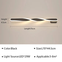 Applique murale LED design pour chambre à coucher | Marco Lucetti Noir D70cm / Blanc chaud