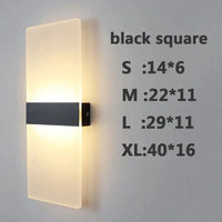 Applique Murale LED Design pour Chambre avec Effet Acrylique Elliptique | Marco Lucetti Carré noir / L14cmL6cm / Blanc froid