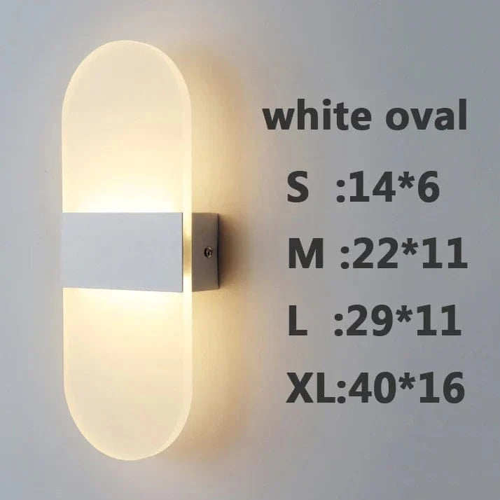 Applique Murale LED Design pour Chambre avec Effet Acrylique Elliptique | Marco Lucetti Ovale blanc / L14cmL6cm / Blanc froid