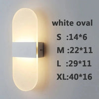 Applique Murale LED Design pour Chambre avec Effet Acrylique Elliptique | Marco Lucetti Ovale blanc / L14cmL6cm / Blanc froid