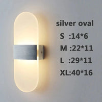 Applique Murale LED Design pour Chambre avec Effet Acrylique Elliptique | Marco Lucetti Ovale en argent / L14cmL6cm / Blanc froid