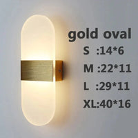 Applique Murale LED Design pour Chambre avec Effet Acrylique Elliptique | Marco Lucetti Ovale en or / L14cmL6cm / Blanc froid