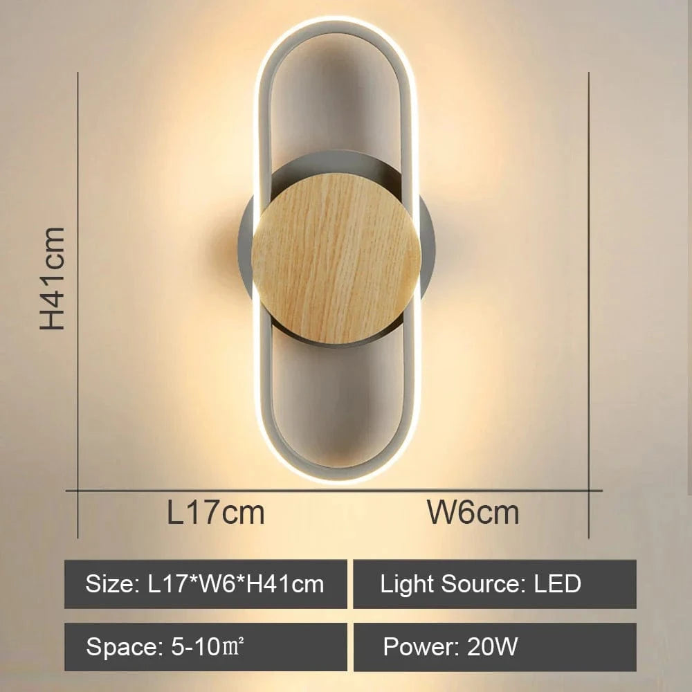 Applique murale LED design pour couloir et chambre - Luminaire d'intérieur pour allée - Éclairage domestique original | Marco Lucetti Gris / Blanc chaud (2700-3500K)