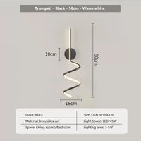 Applique Murale LED Design pour la Maison | Marco Lucetti Noir-50CM / Blanc chaud (2700-3500K) / 110V