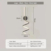 Applique Murale LED Design pour la Maison | Marco Lucetti Noir-70CM / Blanc chaud (2700-3500K) / 110V