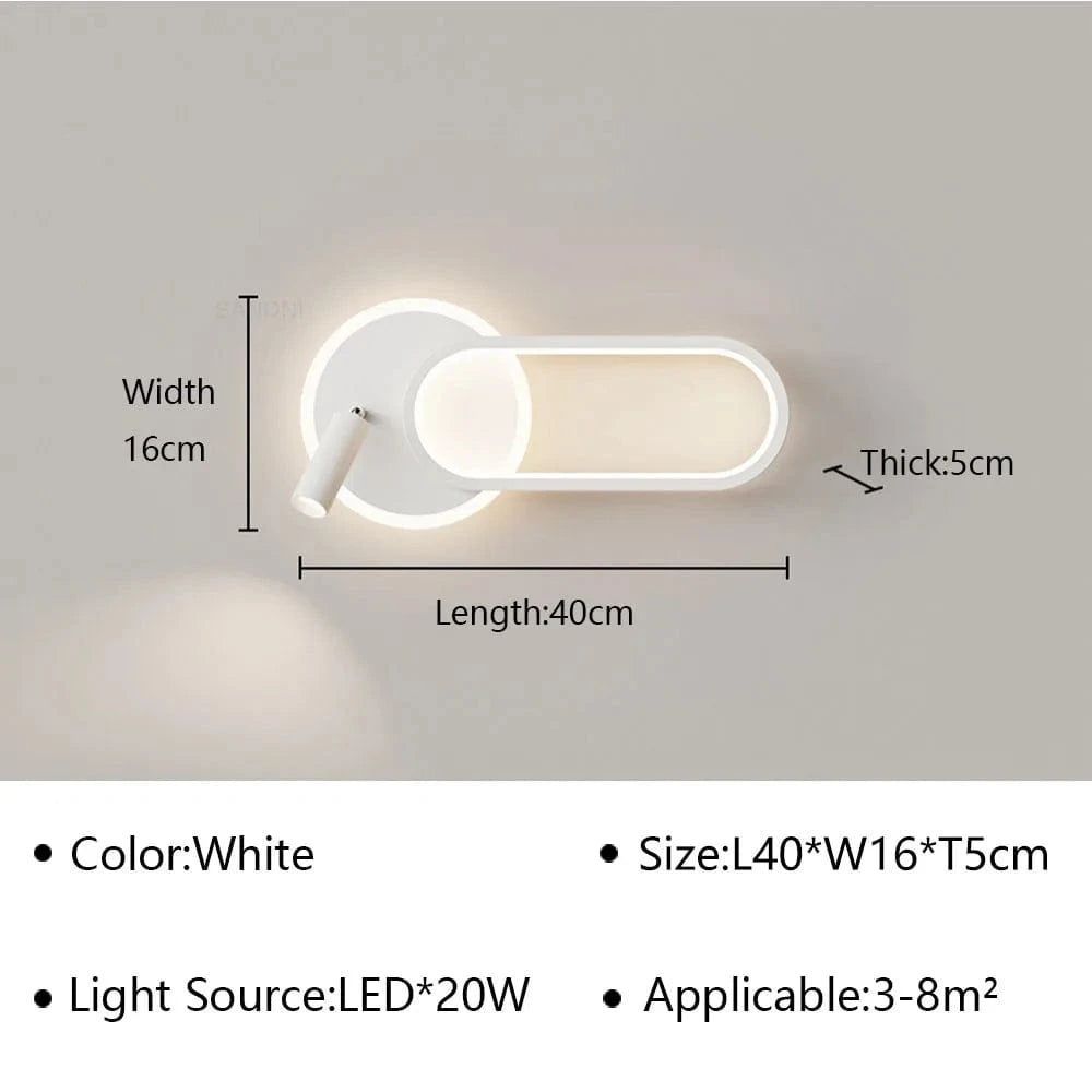 Applique murale LED design pour lecture et étude décorative | Marco Lucetti Blanc A 40cm / Blanc froid (pas de RC)