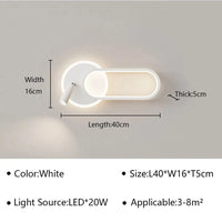 Applique murale LED design pour lecture et étude décorative | Marco Lucetti Blanc A 40cm / Blanc froid (pas de RC)