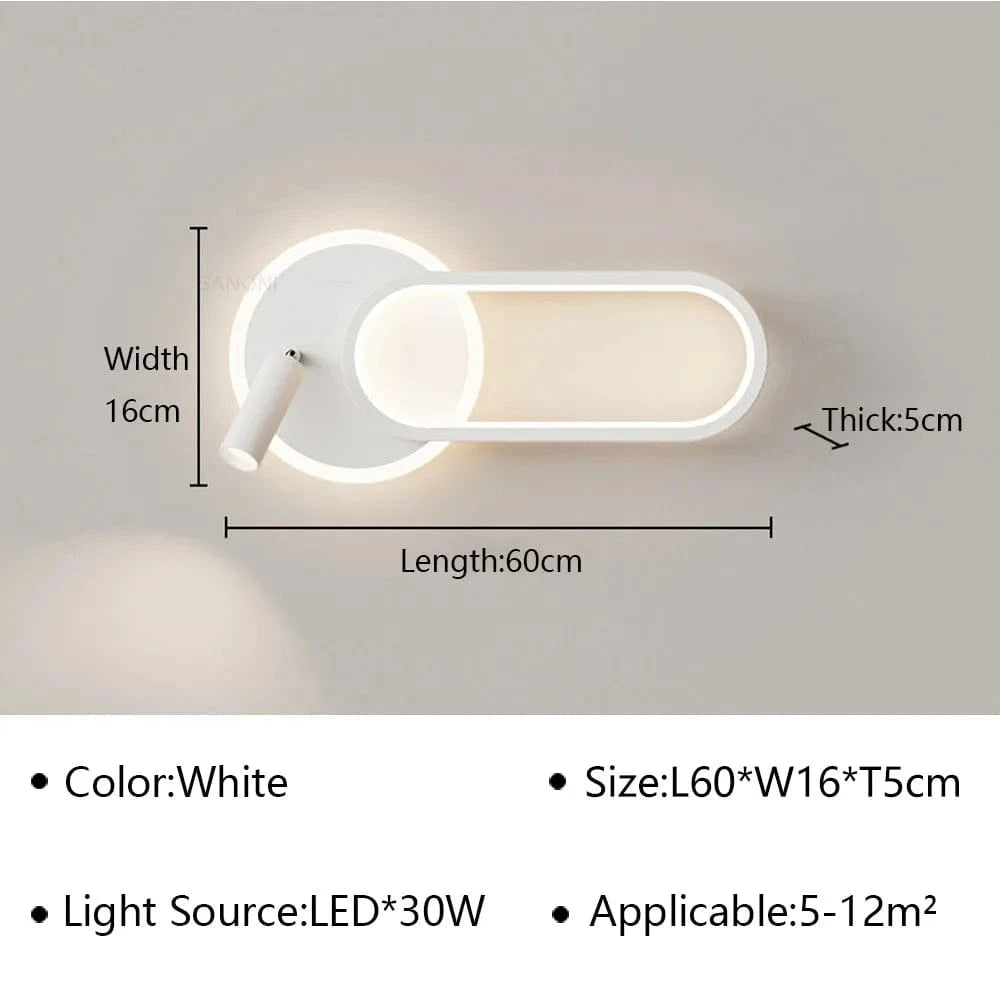 Applique murale LED design pour lecture et étude décorative | Marco Lucetti BlancA 60cm / Gradation continue (RC)