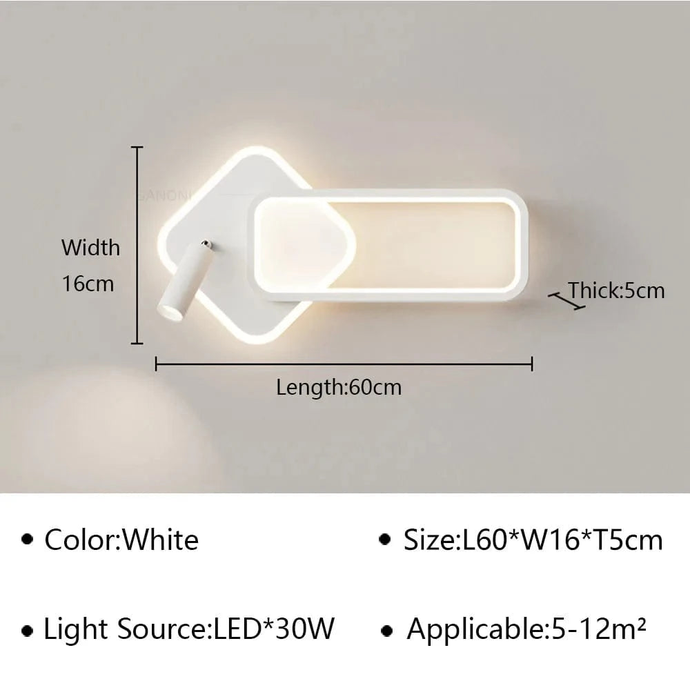 Applique murale LED design pour lecture et étude décorative | Marco Lucetti BlancB 40cm 1 / Blanc chaud (pas de RC)