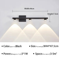 Applique murale LED design pour salle de bain | Marco Lucetti C-Noir 3 têtes / Blanc chaud