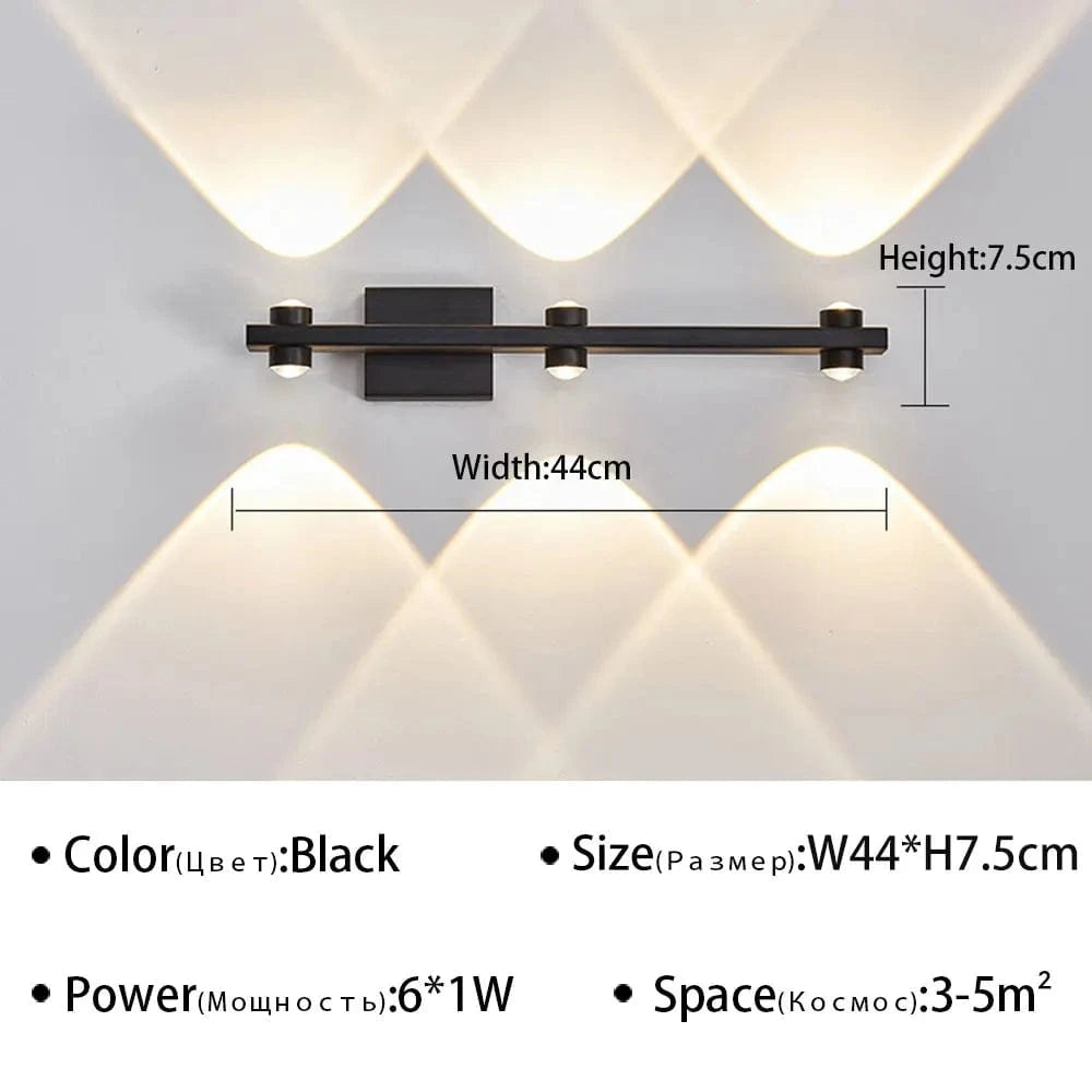 Applique murale LED design pour salle de bain | Marco Lucetti D-Noir 3 têtes / Blanc chaud