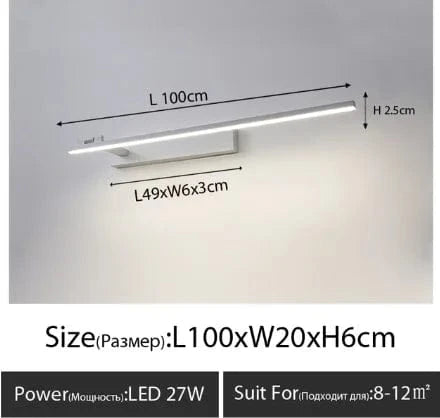 Applique murale LED design pour salle de bain | Marco Lucetti Droite blanc L100cm / Lumière neutre