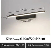 Applique murale LED design pour salle de bain | Marco Lucetti Droite noir L40cm / Lumière blanche