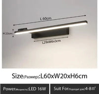 Applique murale LED design pour salle de bain | Marco Lucetti Droite noir L60cm / Lumière blanche