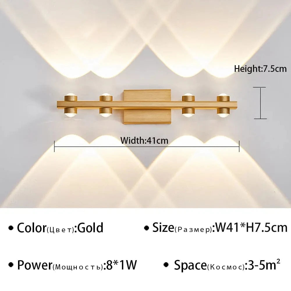 Applique murale LED design pour salle de bain | Marco Lucetti E-Gold 4têtes / Blanc chaud