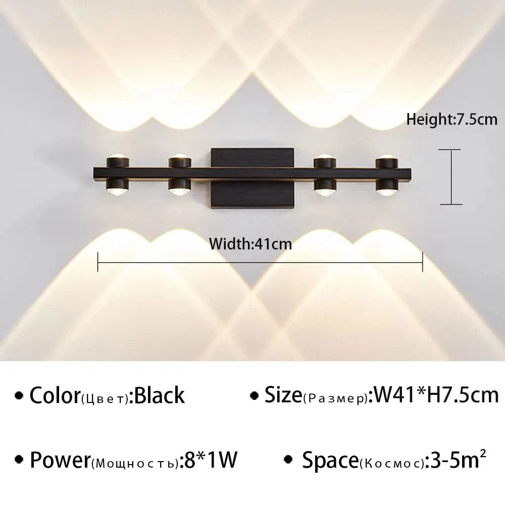 Applique murale LED design pour salle de bain | Marco Lucetti E-Noir 4têtes / Blanc chaud