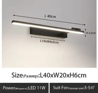 Applique murale LED design pour salle de bain | Marco Lucetti Gauche noir L40cm / Lumière blanche