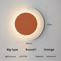 Applique murale LED design pour salon | Marco Lucetti R1 orange grand / Blanc chaud (2700-3500K)